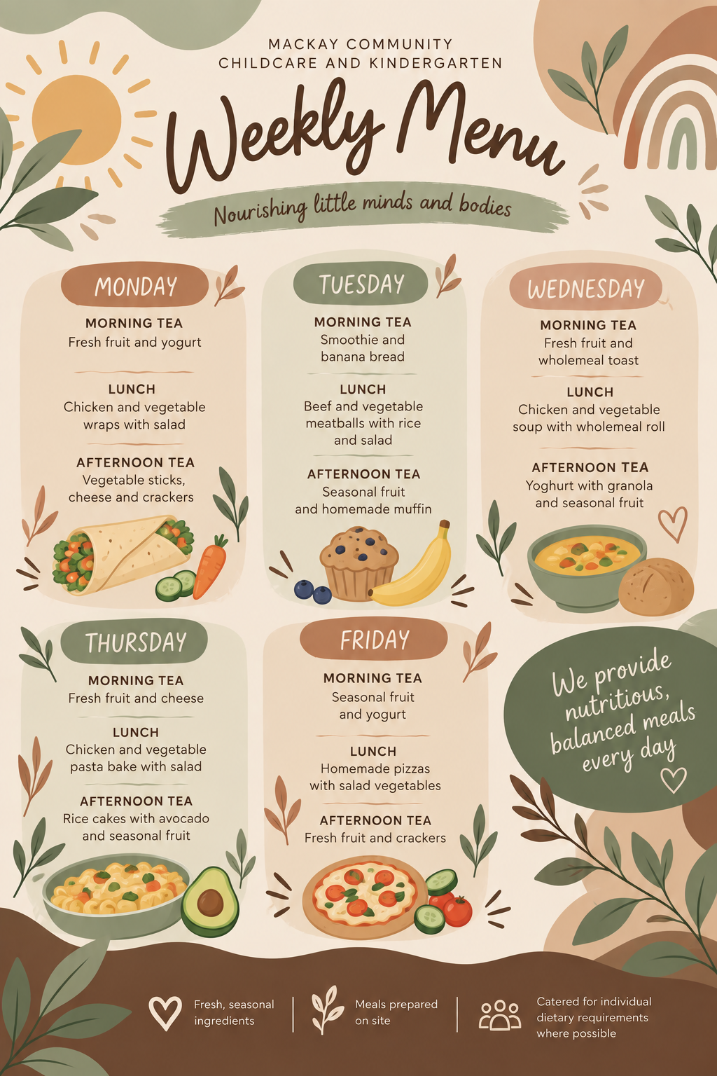 July Menu for Naidoc Week